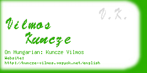 vilmos kuncze business card